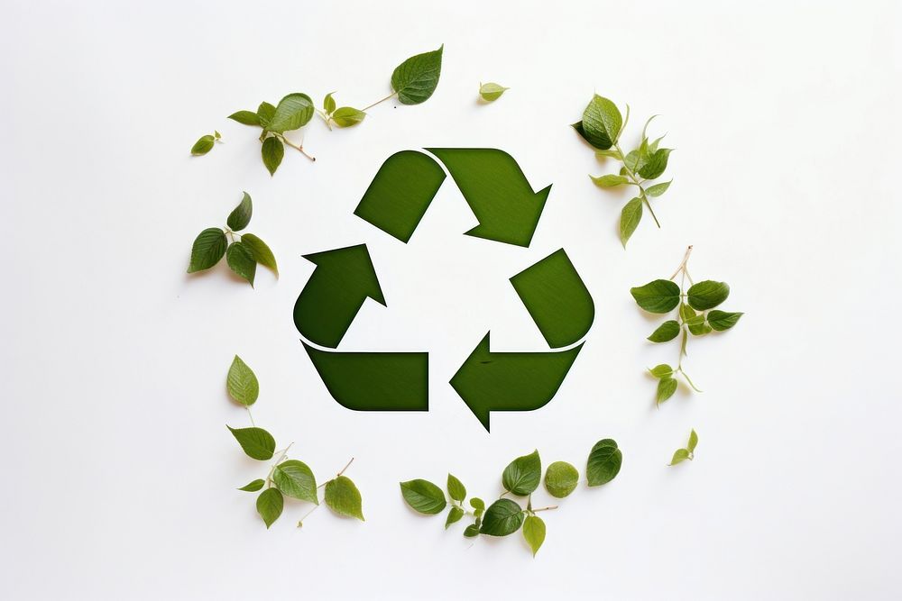 Recycle plant leaf white background. AI generated Image by rawpixel.