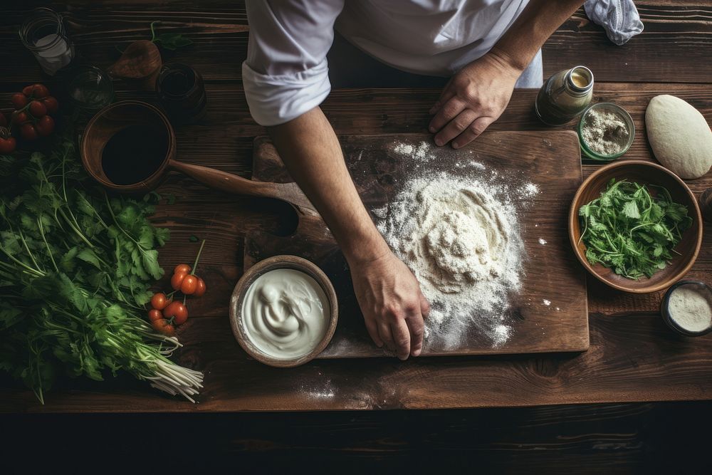 Hand preparing food cooking rustic adult. AI generated Image by rawpixel.