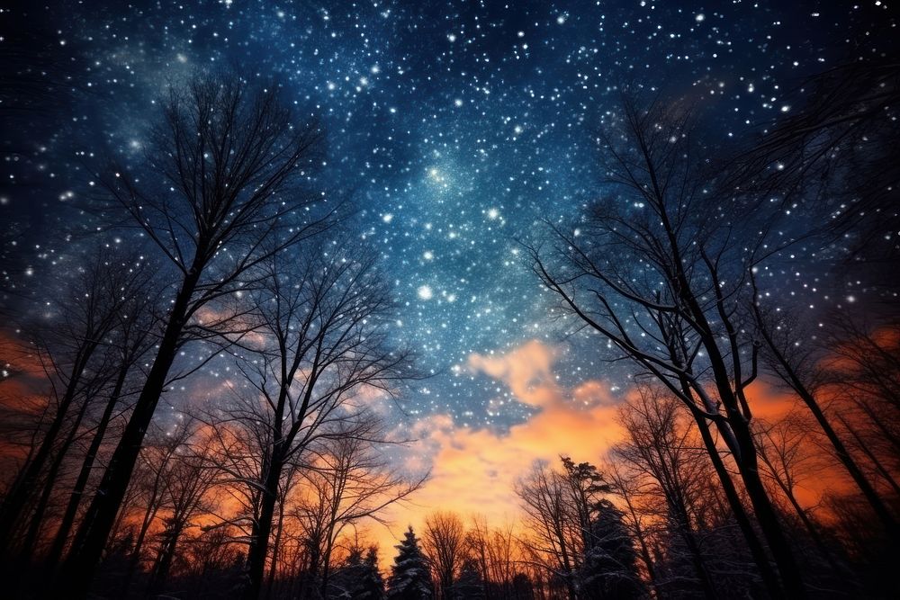 Night sky landscape outdoors. AI generated Image by rawpixel.
