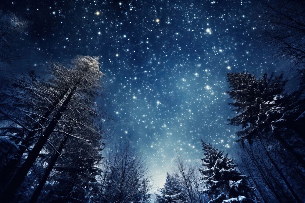 Night sky landscape outdoors. AI generated Image by rawpixel.