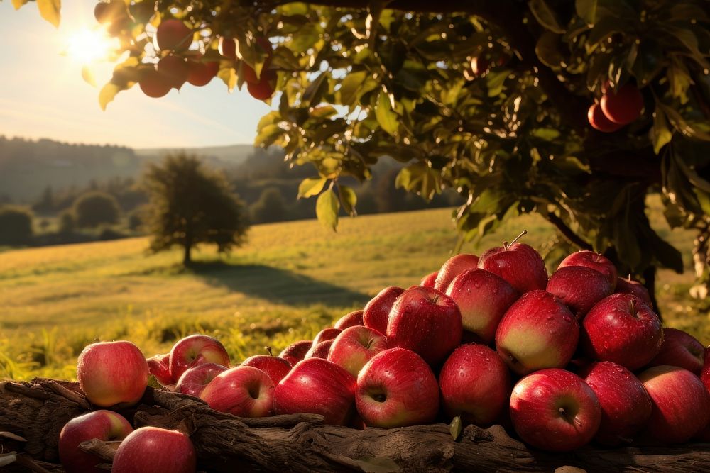 Autumn apple farm outdoors. 