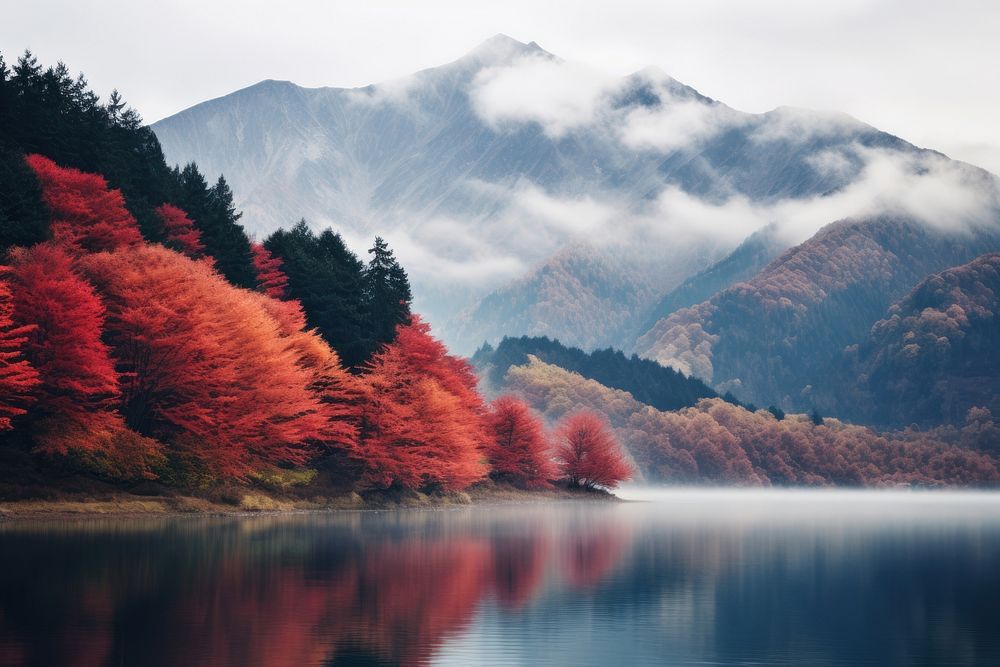 Autumn landscape mountain outdoors. AI generated Image by rawpixel.