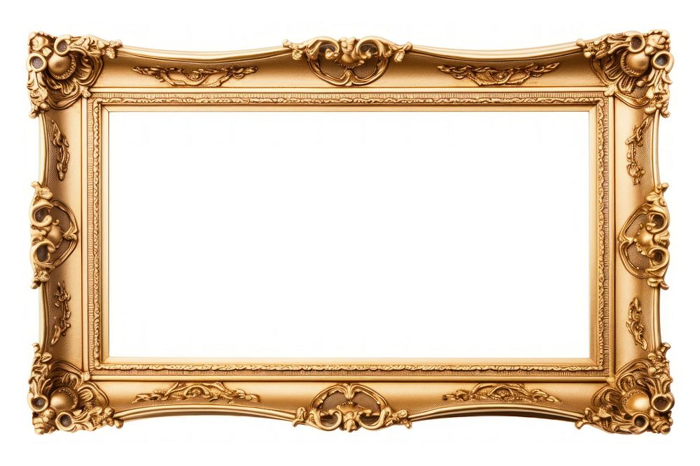 Gold Frame frame gold white background. AI generated Image by rawpixel.