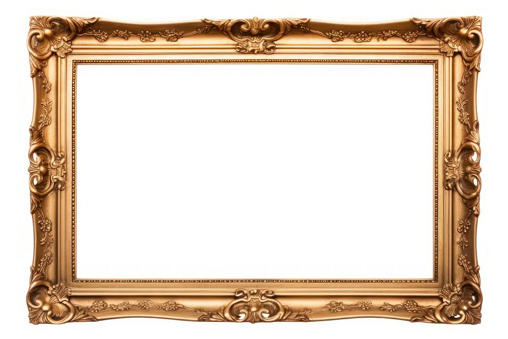 Gold Frame frame gold white background. AI generated Image by rawpixel.