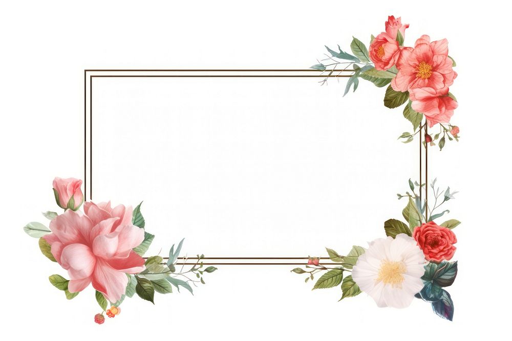 Photo Frame pattern flower plant. AI generated Image by rawpixel.