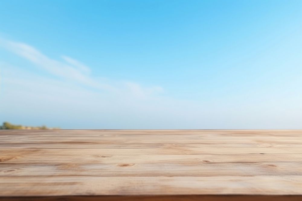 Wooden table wood sky backgrounds. AI generated Image by rawpixel.