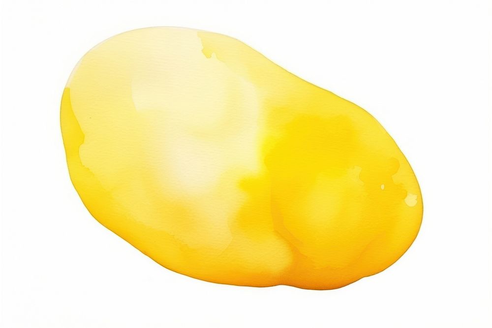 Yellow blob food white background freshness. AI generated Image by rawpixel.