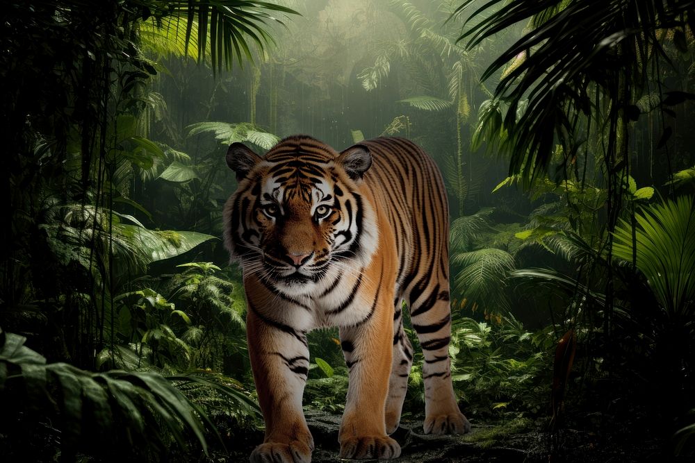 Tiger wildlife jungle nature remix