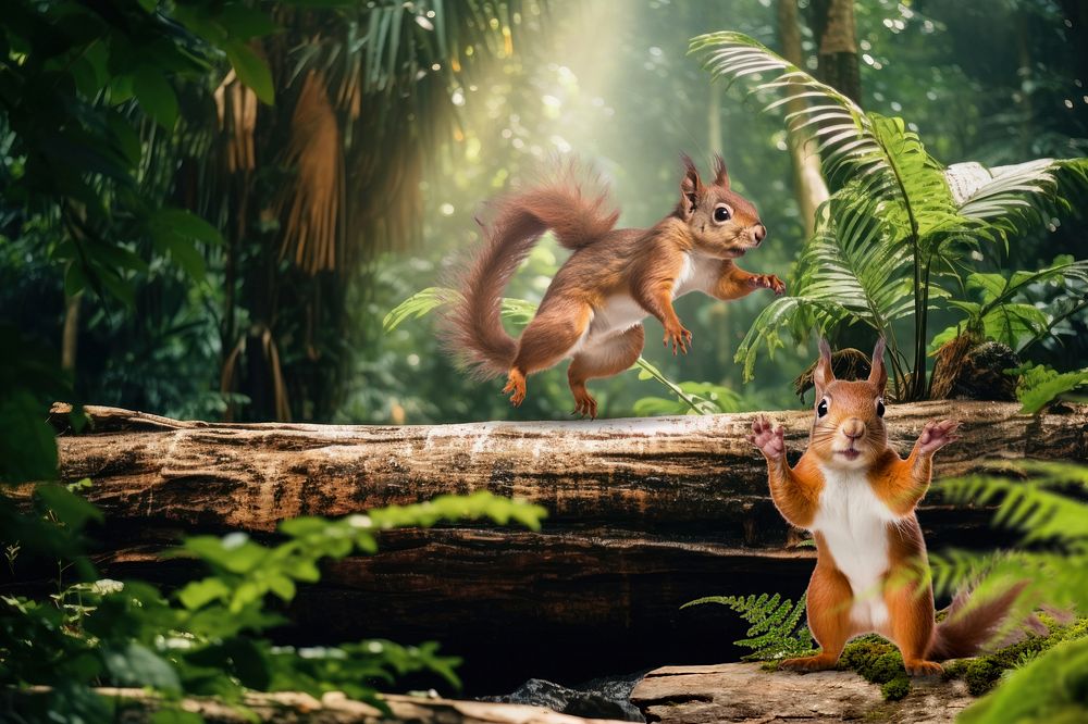 Squirrel rodent mammal wildlife nature remix