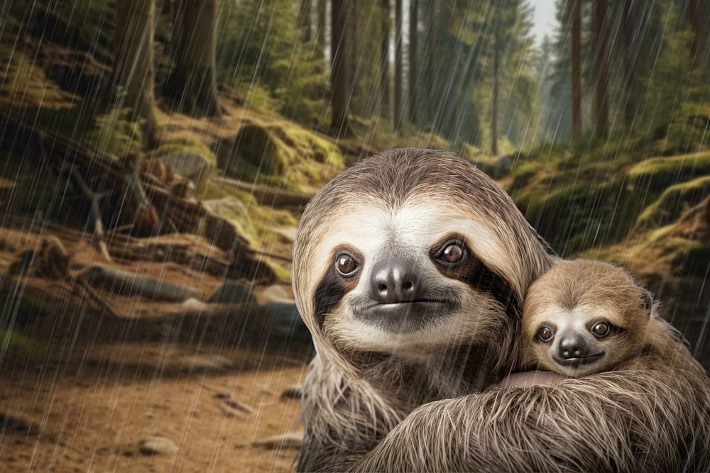 Sloth animal wildlife nature remix