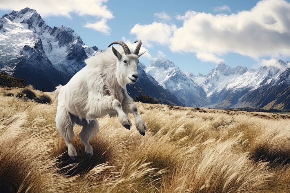 Mountain goat animal wildlife nature remix