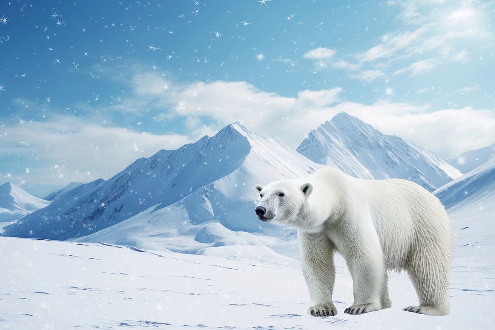 Polar bear animal wildlife nature remix