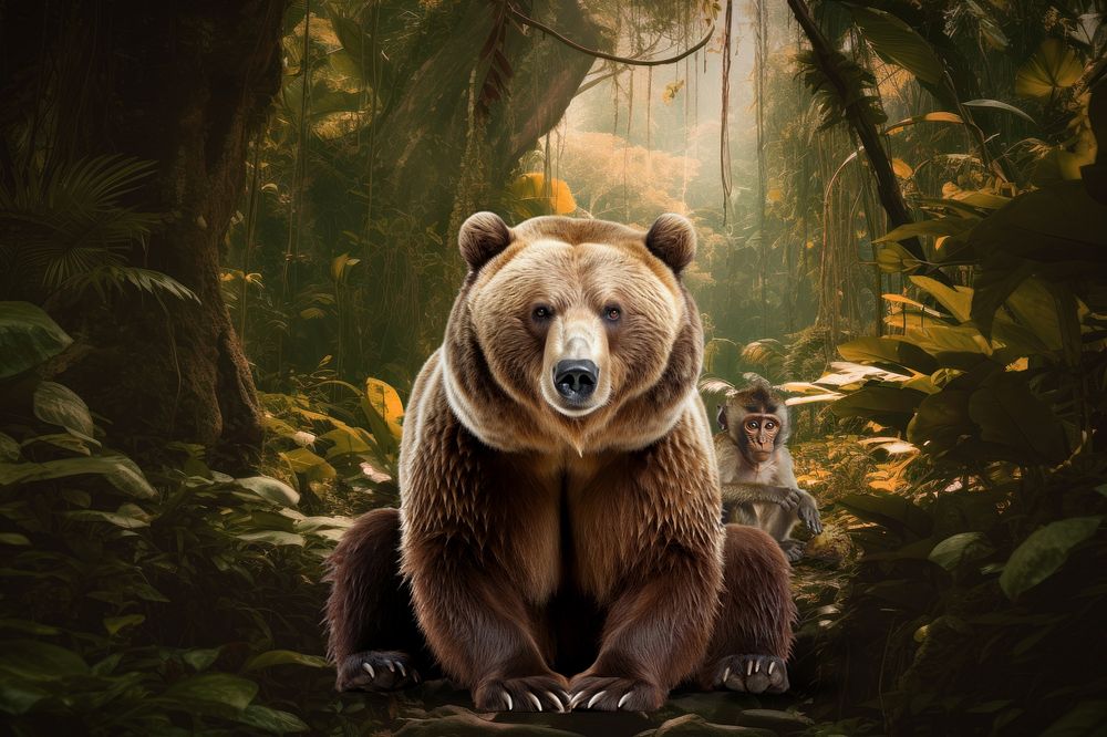 Bear animal wildlife nature remix