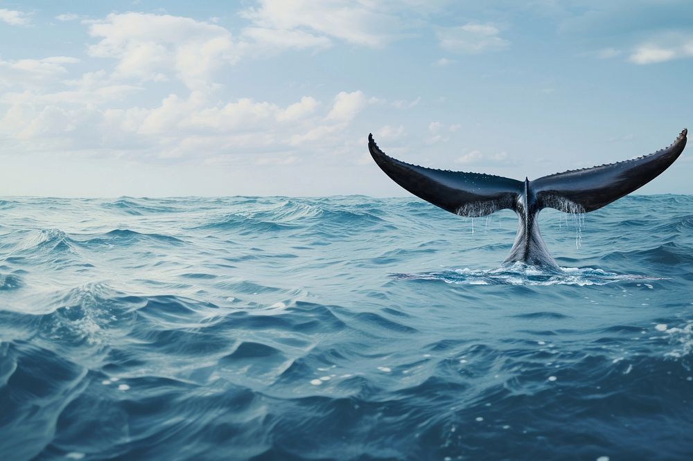 Whale surfacing marine life nature remix