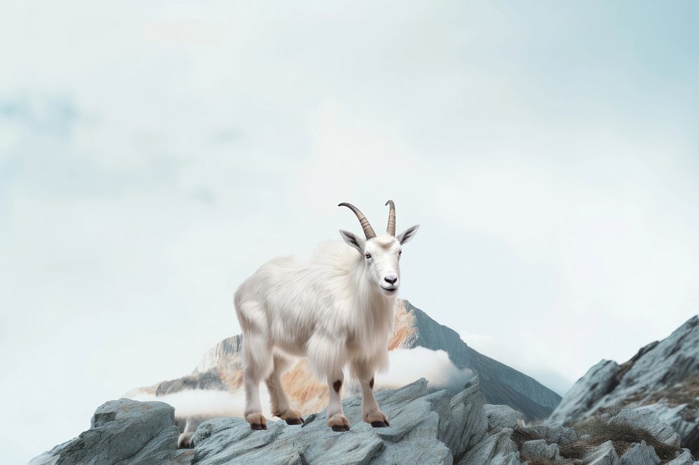 Mountain goat animal wildlife nature remix