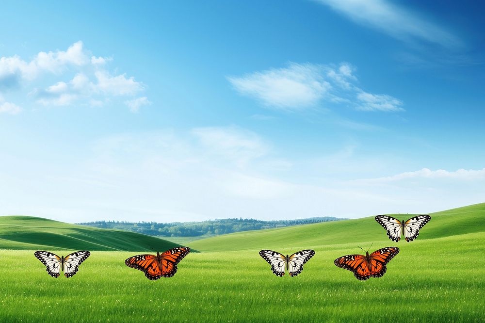 Butterflies & hill animal wildlife nature remix