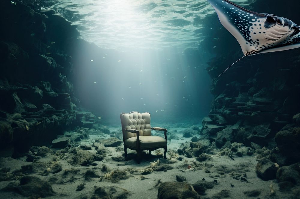 Underwater chair scene nature remix
