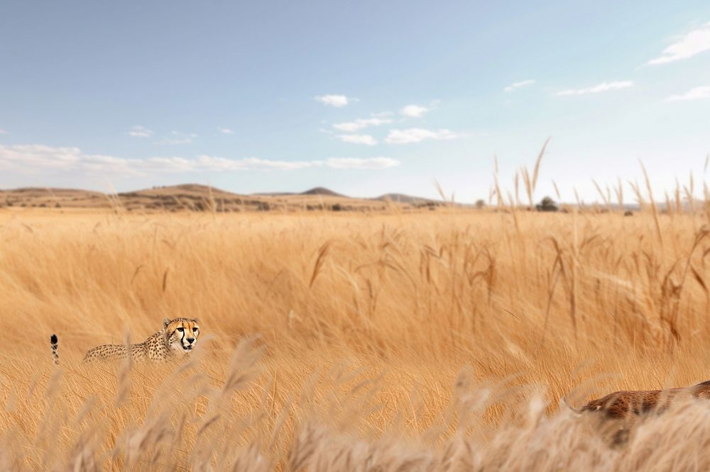 Cheetah hunting animal wildlife nature remix
