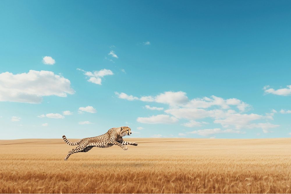 Cheetah running animal wildlife nature remix