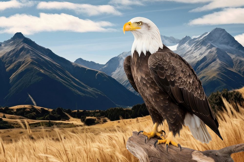 Eagle & mountain animal wildlife nature remix