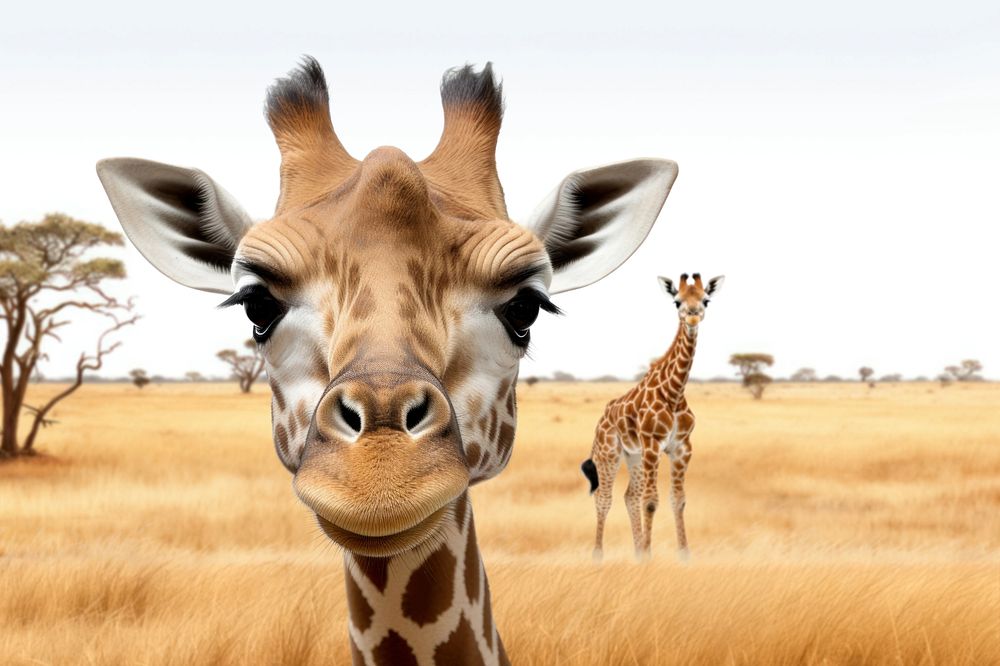 Giraffes family animal wildlife nature remix