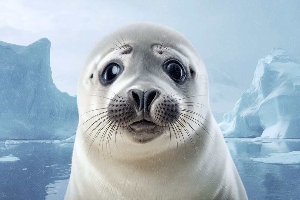 Baby seal animal wildlife nature remix