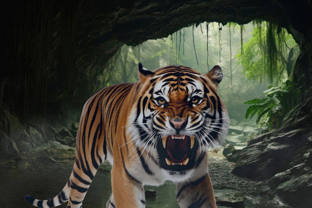 Bengal tiger wildlife nature remix