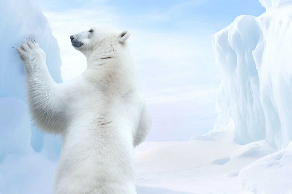 Polar bear standing wildlife nature remix