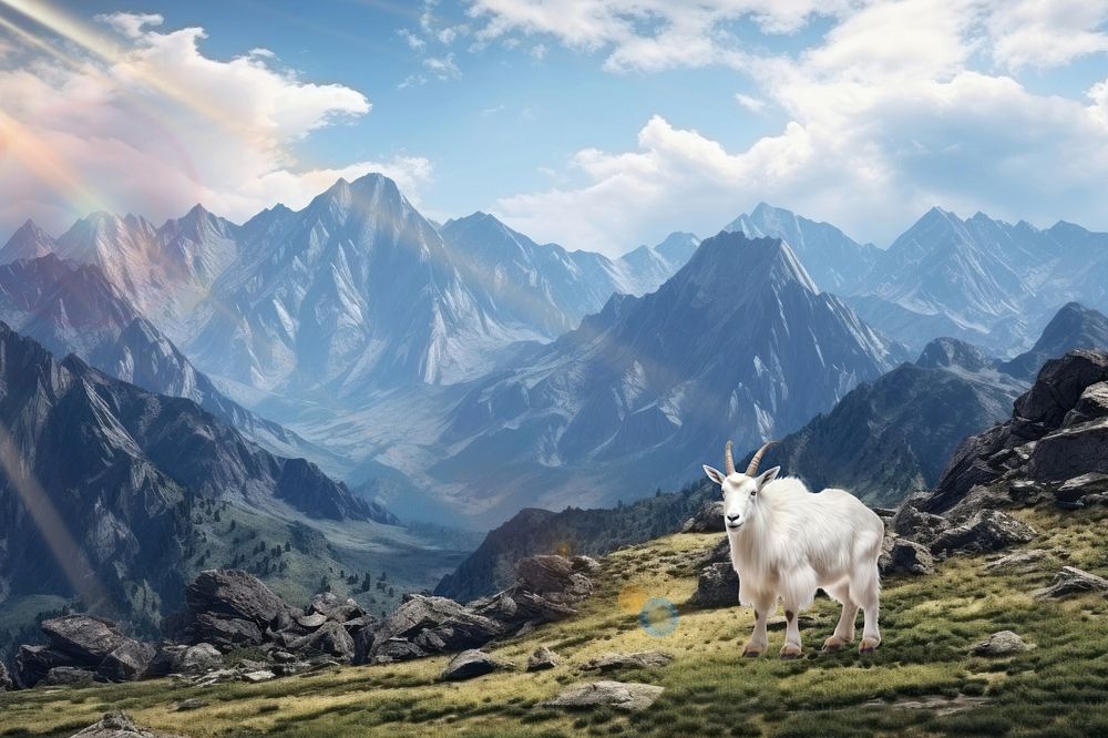 Mountain goat animal nature remix