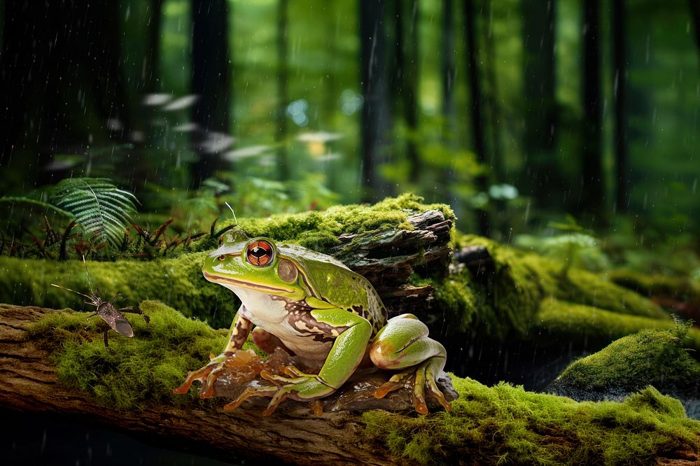 Frog amphibian green nature remix