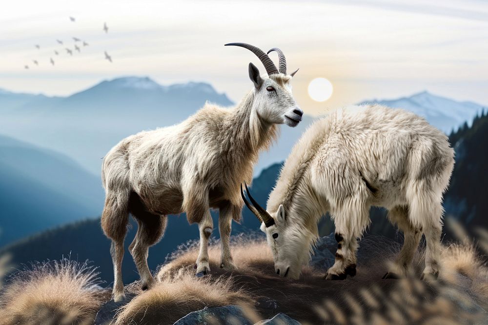 Wildlife mountain goat nature remix