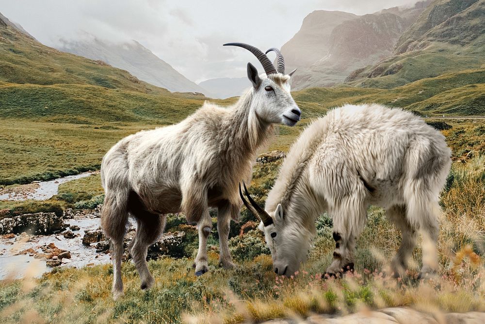 Wildlife mountain goat nature remix