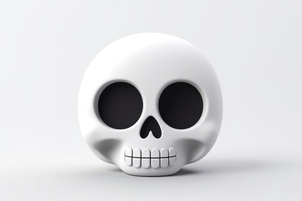Halloween Skull cartoon white anthropomorphic. AI generated Image by rawpixel.