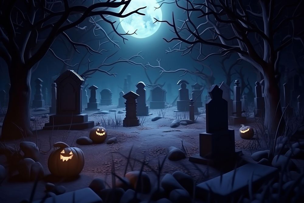Halloween background night outdoors horror. AI generated Image by rawpixel.