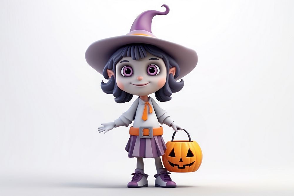 Halloween witch halloween holiday cartoon. AI generated Image by rawpixel.