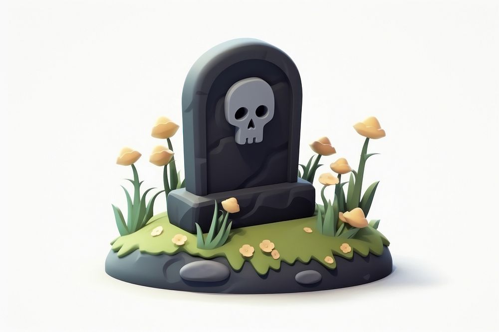 Tombstone headstone cemetery cartoon. AI generated Image by rawpixel.