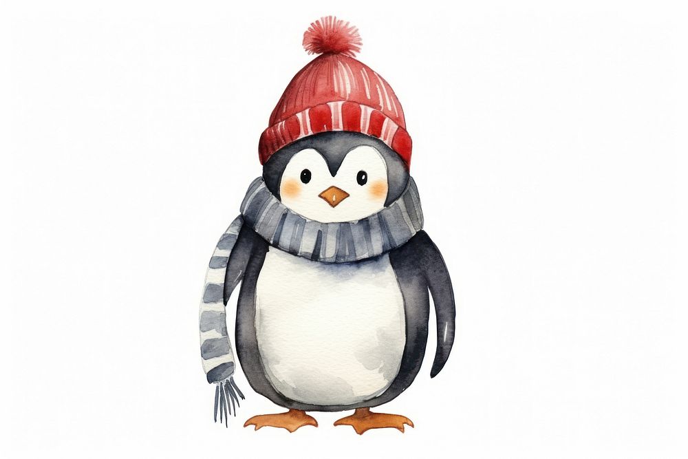 Penguin winter animal bird. AI generated Image by rawpixel.