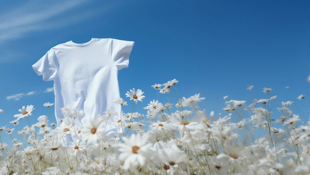 T-shirt flower field. 