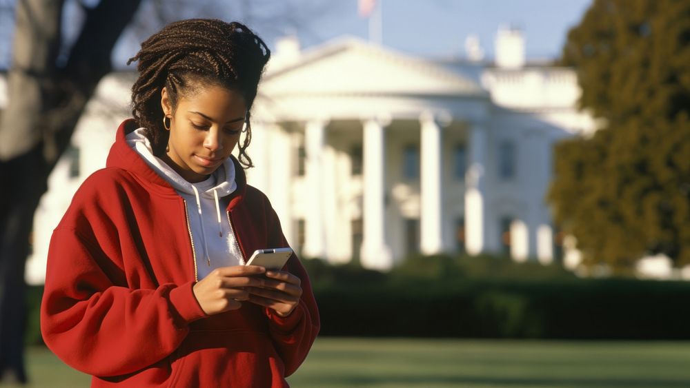 Woman using smartphone. 