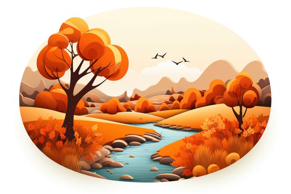Autumn landscape outdoors nature sky. AI generated Image by rawpixel.