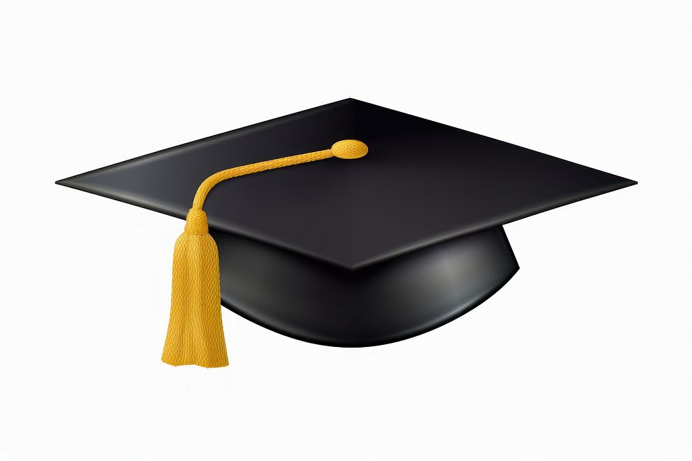 Graduation cap white background intelligence achievement. AI generated Image by rawpixel.