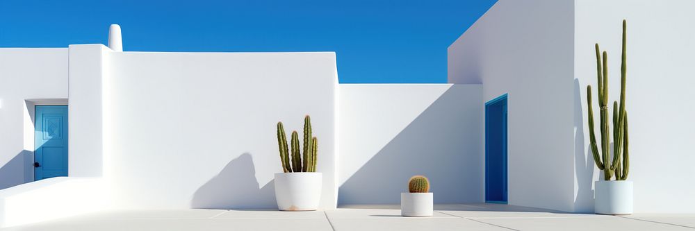 Minimal modern white building. 