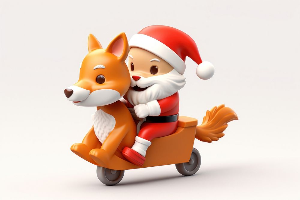 Fox santa christmas figurine cute. AI generated Image by rawpixel.