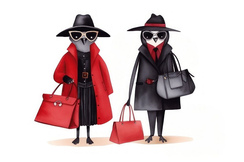 Overcoat handbag glasses fashion. AI generated Image by rawpixel.