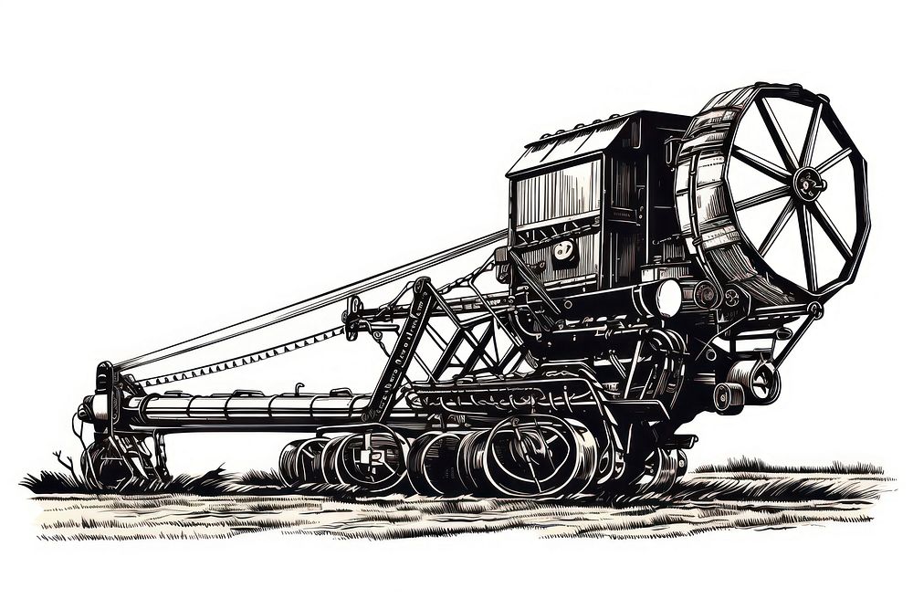 Hoist machine harvest locomotive harvester. AI generated Image by rawpixel.
