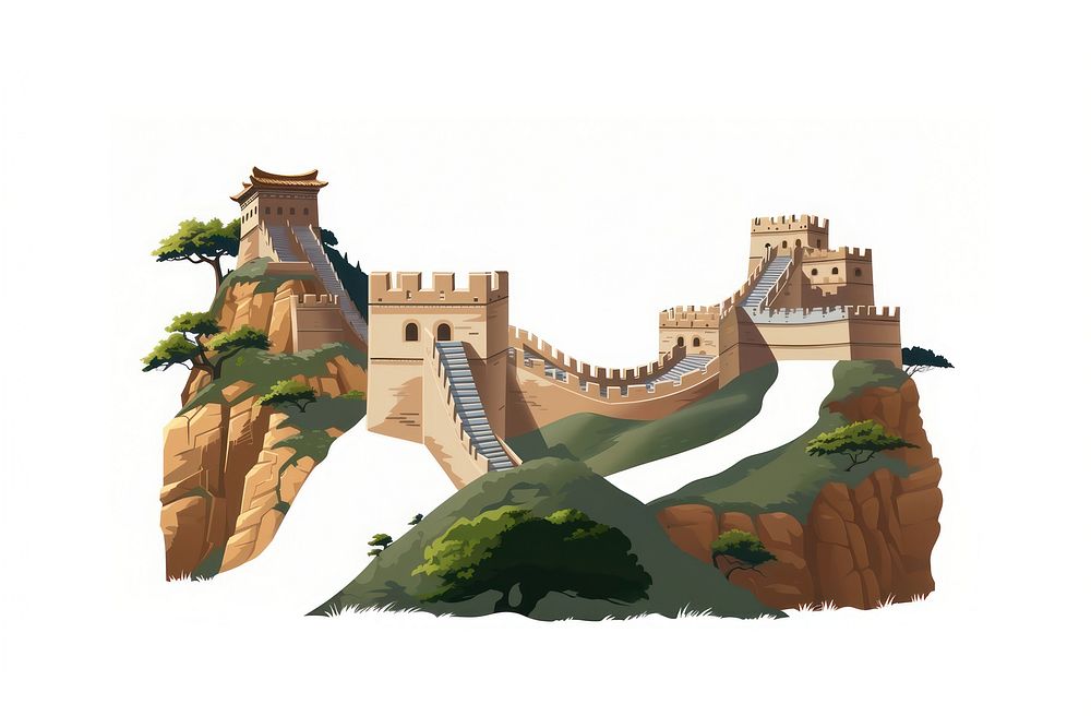 Great Wall Of China architecture outdoors building. AI generated Image by rawpixel.