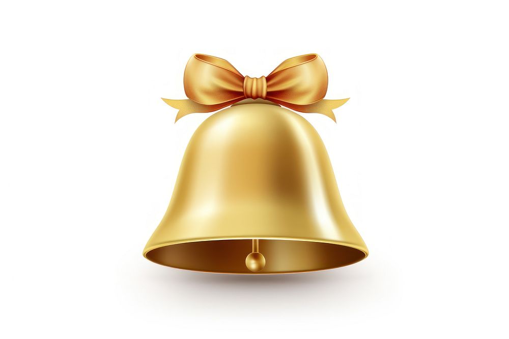 Bell bell gold white background. AI generated Image by rawpixel.