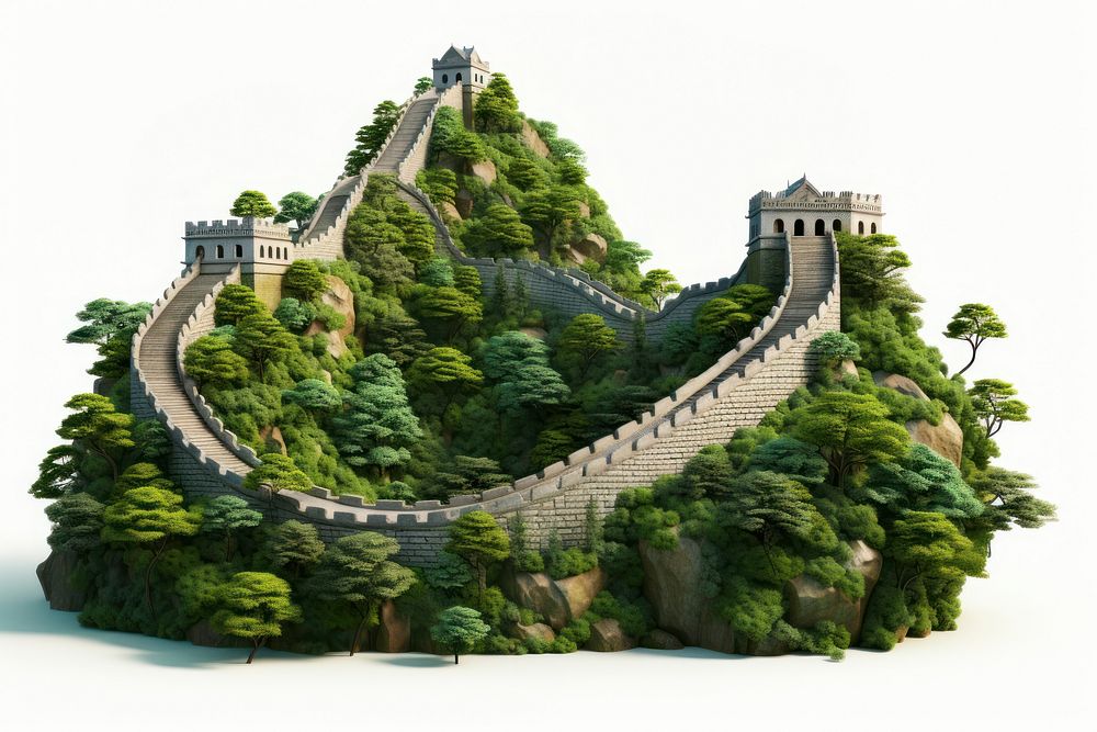 Great Wall Of China bridge plant architecture. 