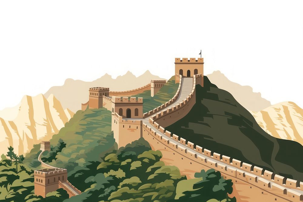 Great Wall Of China wall fortification architecture. AI generated Image by rawpixel.