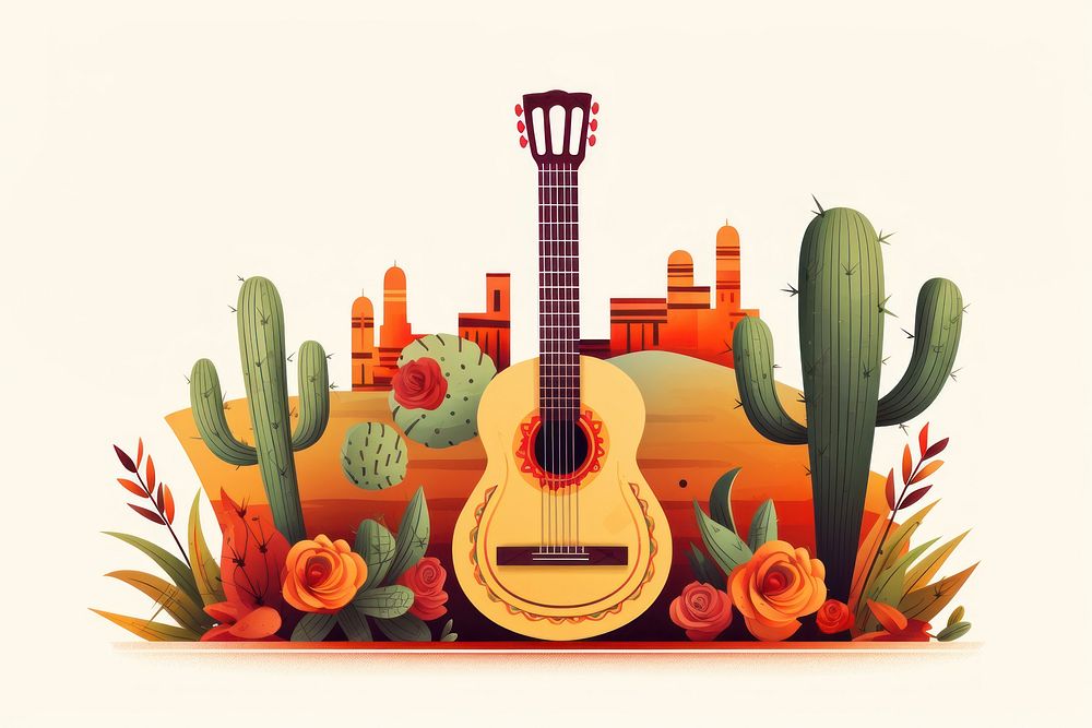 Guitar performance creativity graphics. AI generated Image by rawpixel.